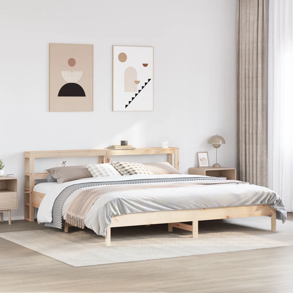 Bed Frame Without Mattress Solid Wood Pine