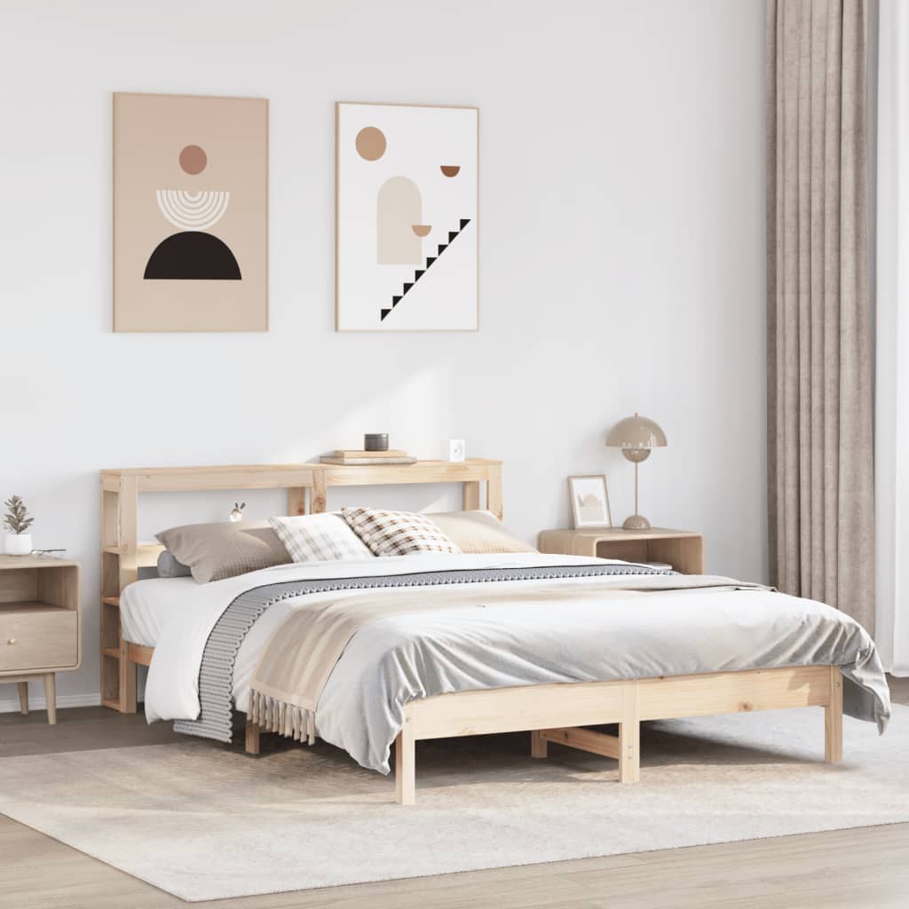 Bed Frame Without Mattress Solid Wood Pine