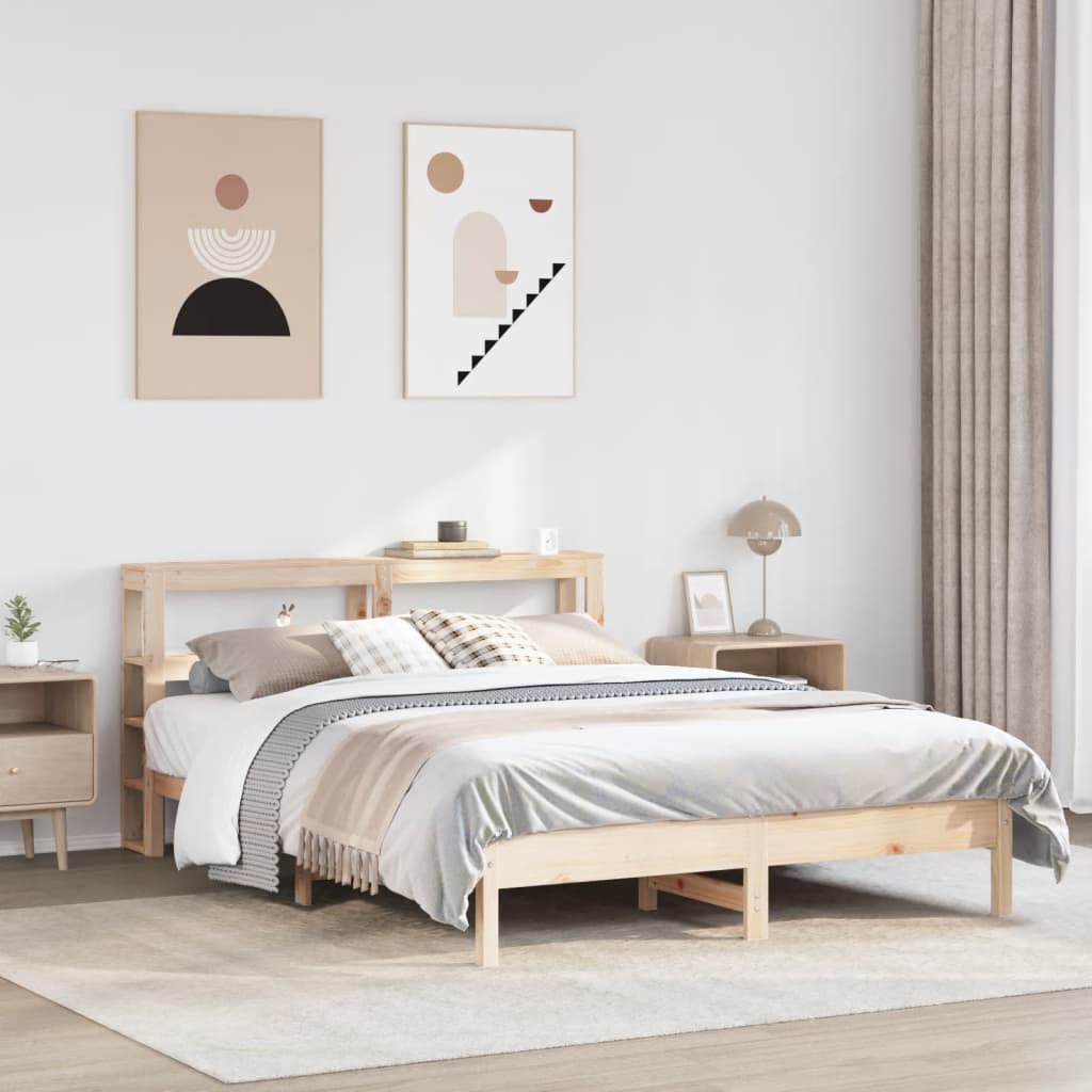 Bed Frame Without Mattress Solid Wood Pine