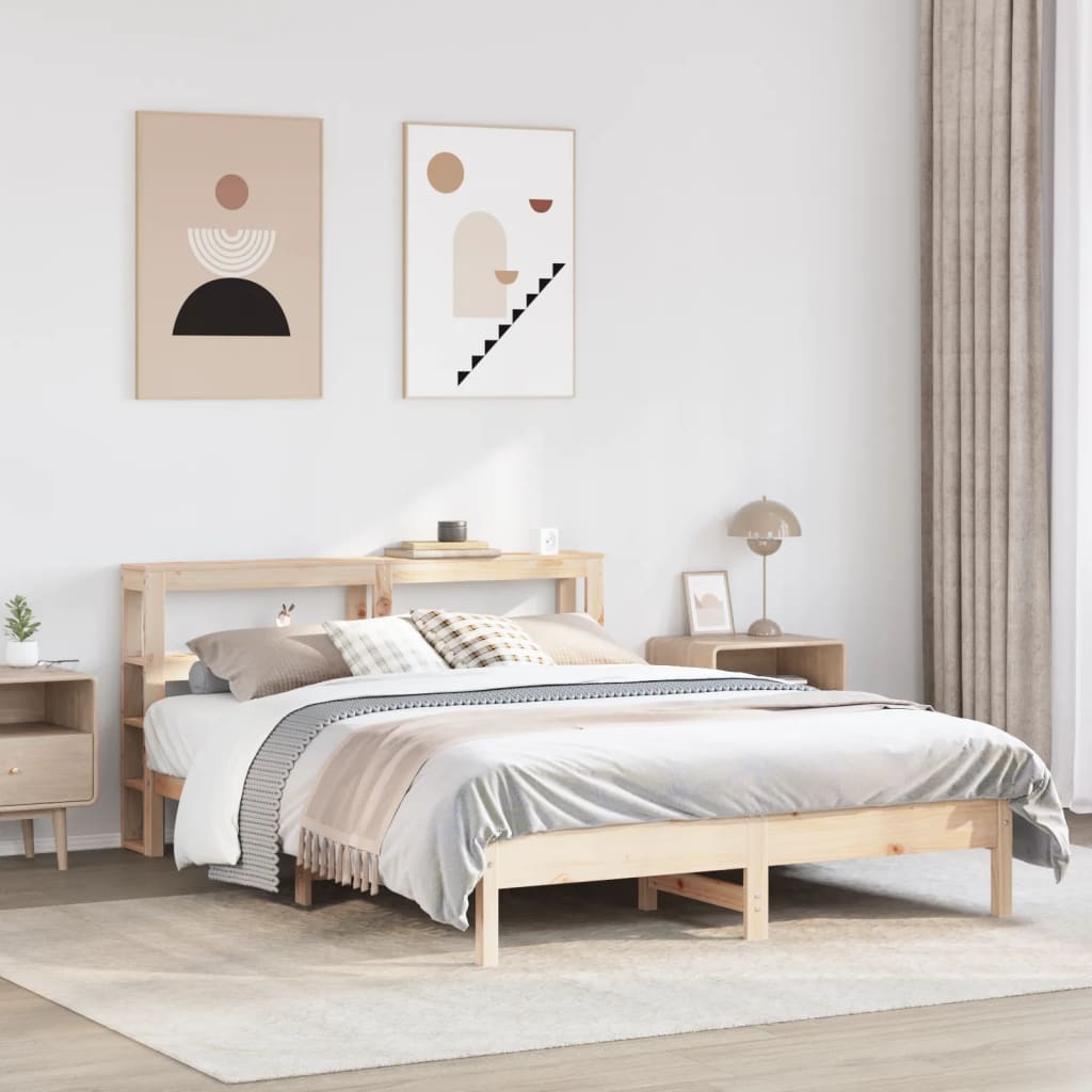 Bed Frame Without Mattress Solid Wood Pine