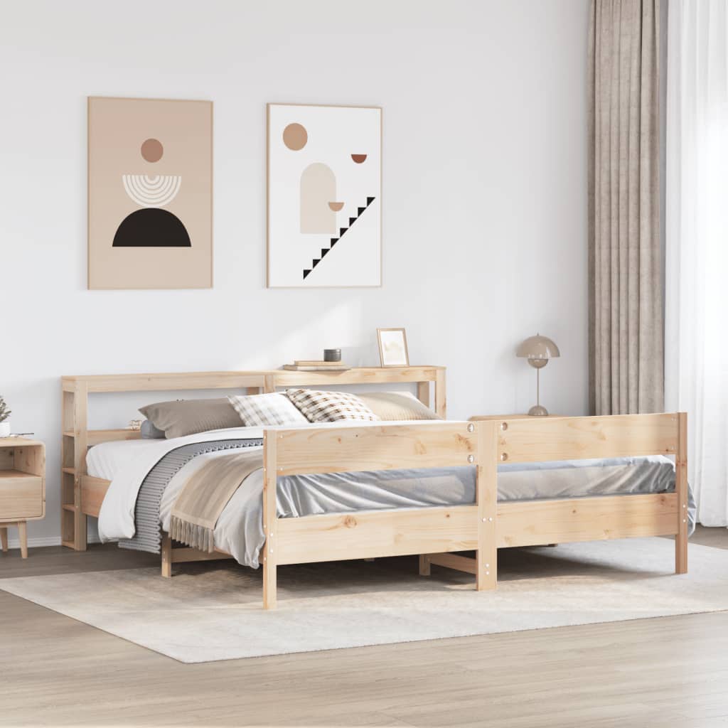 Bed Frame Without Mattress Solid Wood Pine