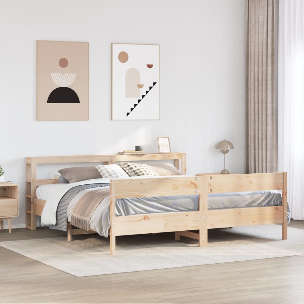 Bed Frame Without Mattress Solid Wood Pine