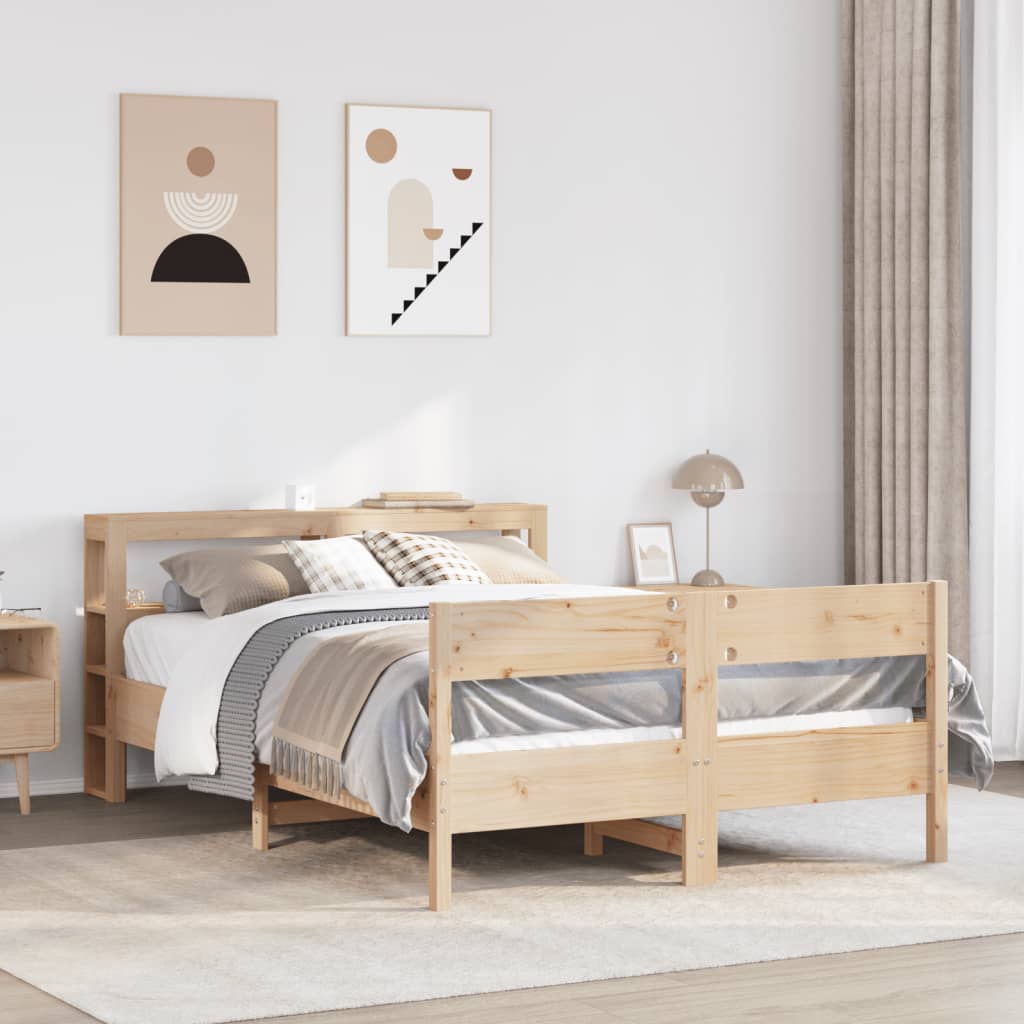 Bed Frame Without Mattress Solid Wood Pine