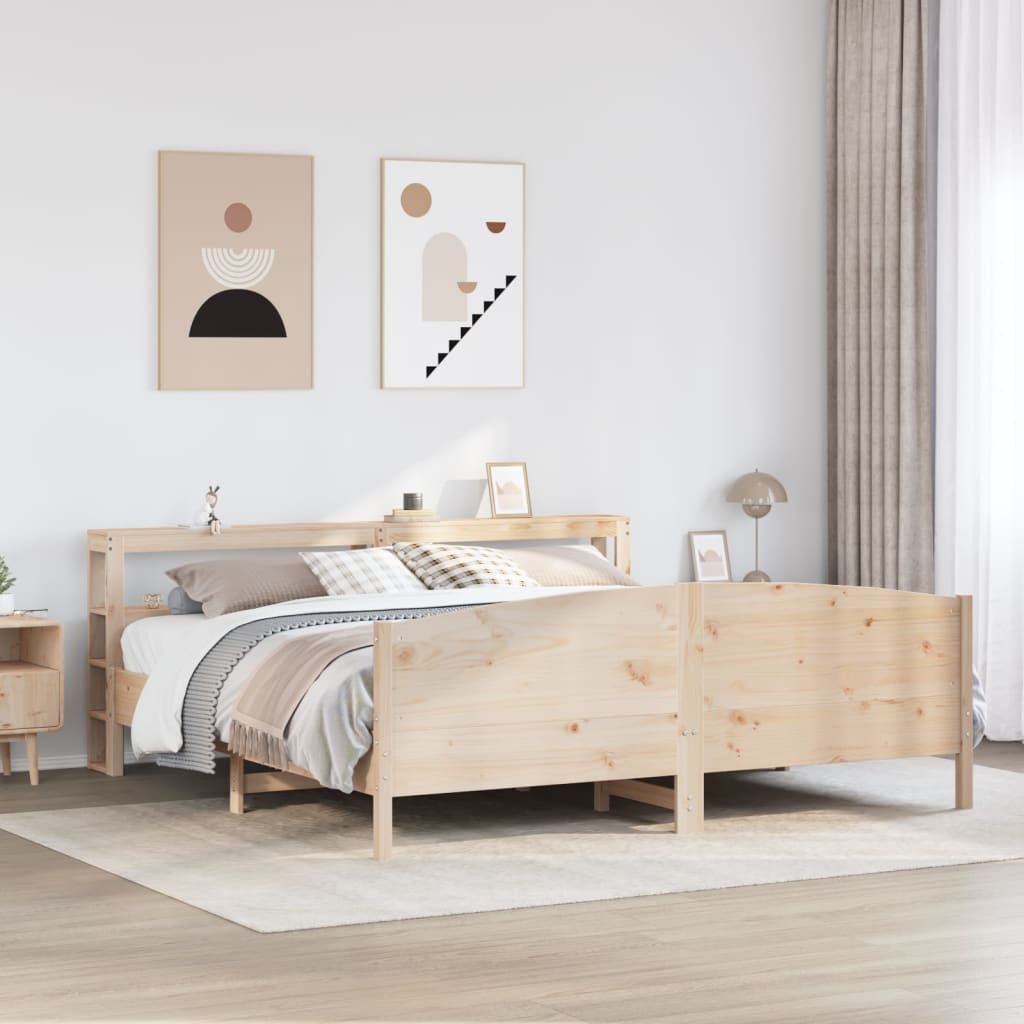 Bed Frame Without Mattress Super King Solid Wood Pine