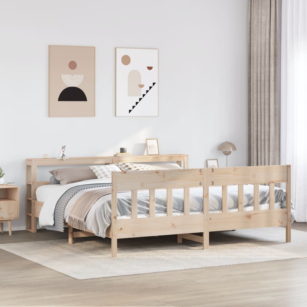 Bed Frame Without Mattress Solid Wood Pine