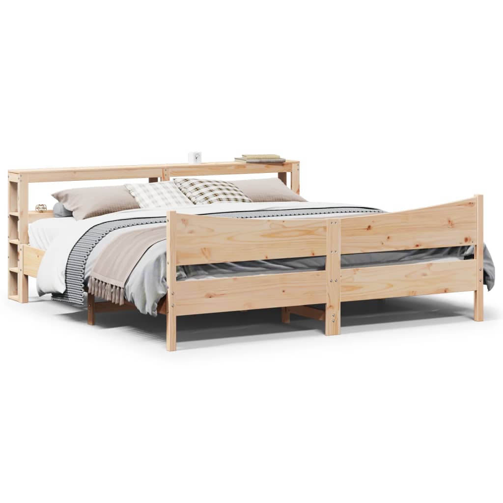 Bed Frame With Headboard Solid Wood Pine