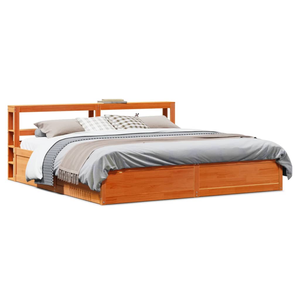 Bed Frame With Headboard Super King Solid Wood Pine