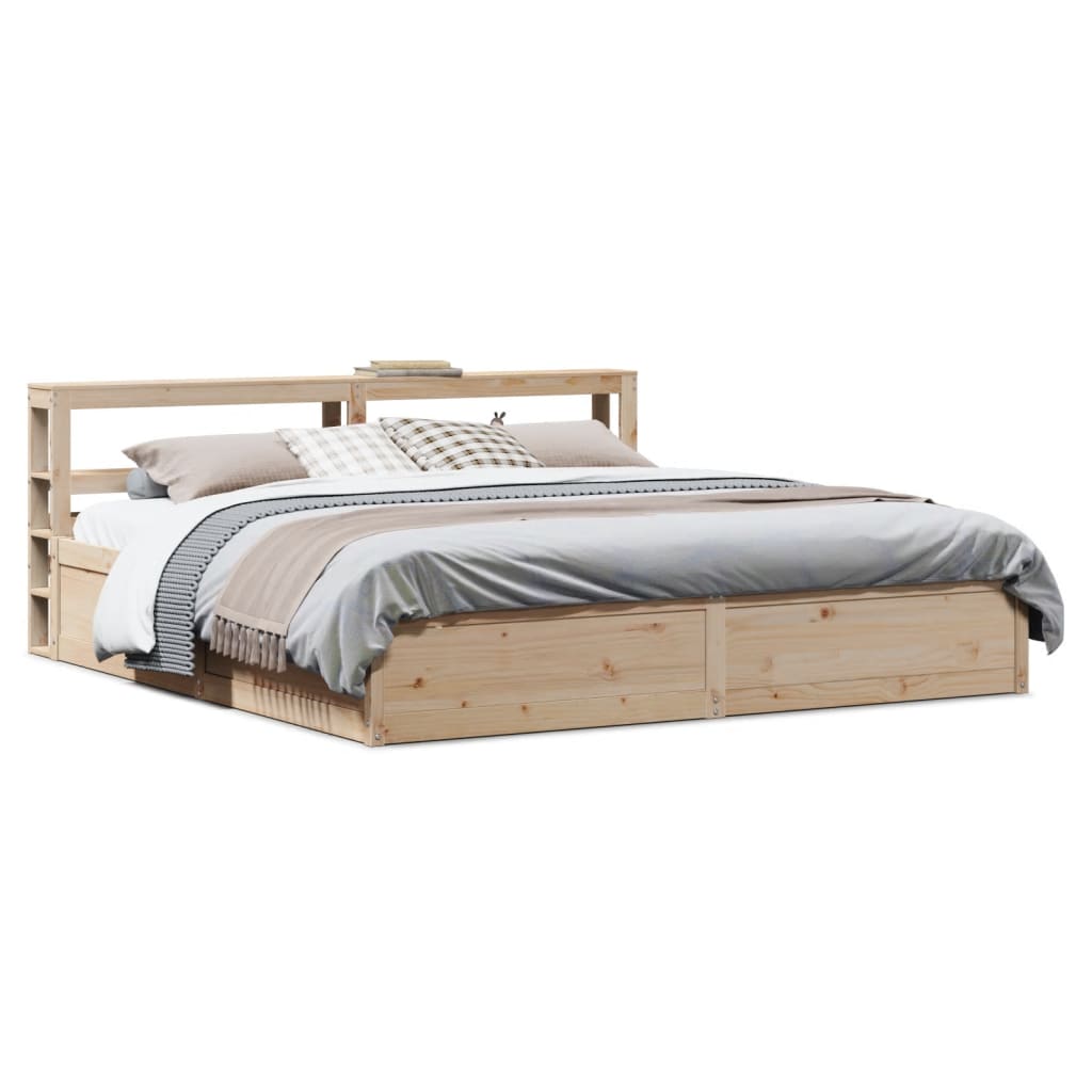 Bed Frame With Headboard Super King Solid Wood Pine