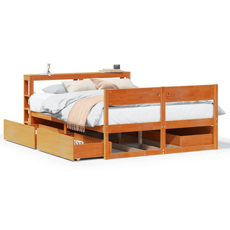 Bed Frame Without Mattress Solid Wood Pine