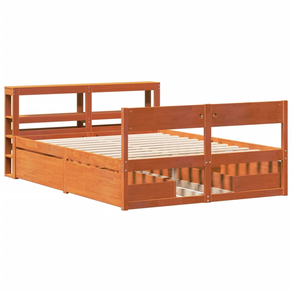 Bed Frame Without Mattress Solid Wood Pine