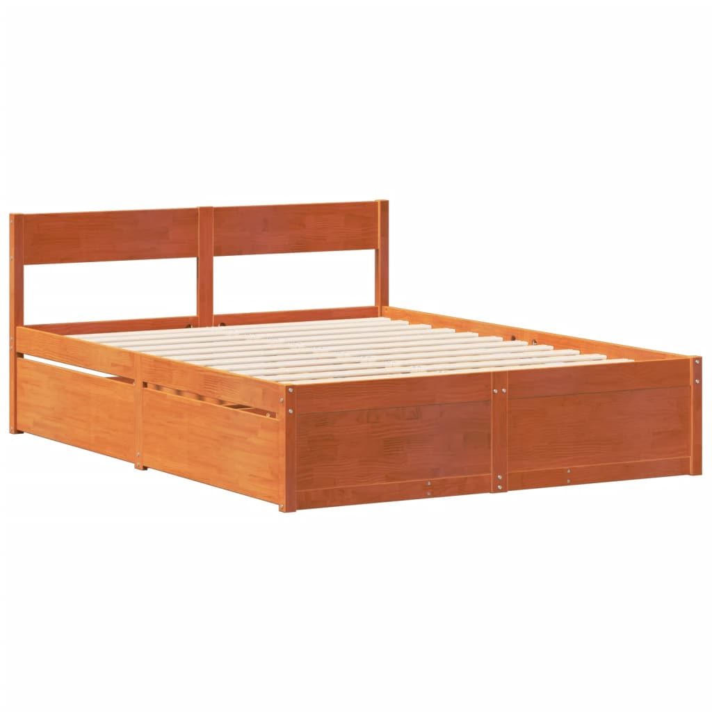 Bed Frame Without Mattress Solid Wood Pine