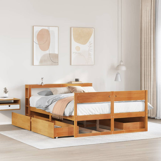 Bed Frame Without Mattress Solid Wood Pine