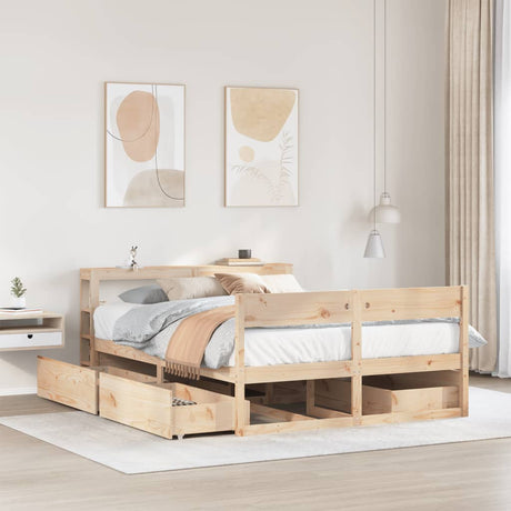 Bed Frame Without Mattress Solid Wood Pine
