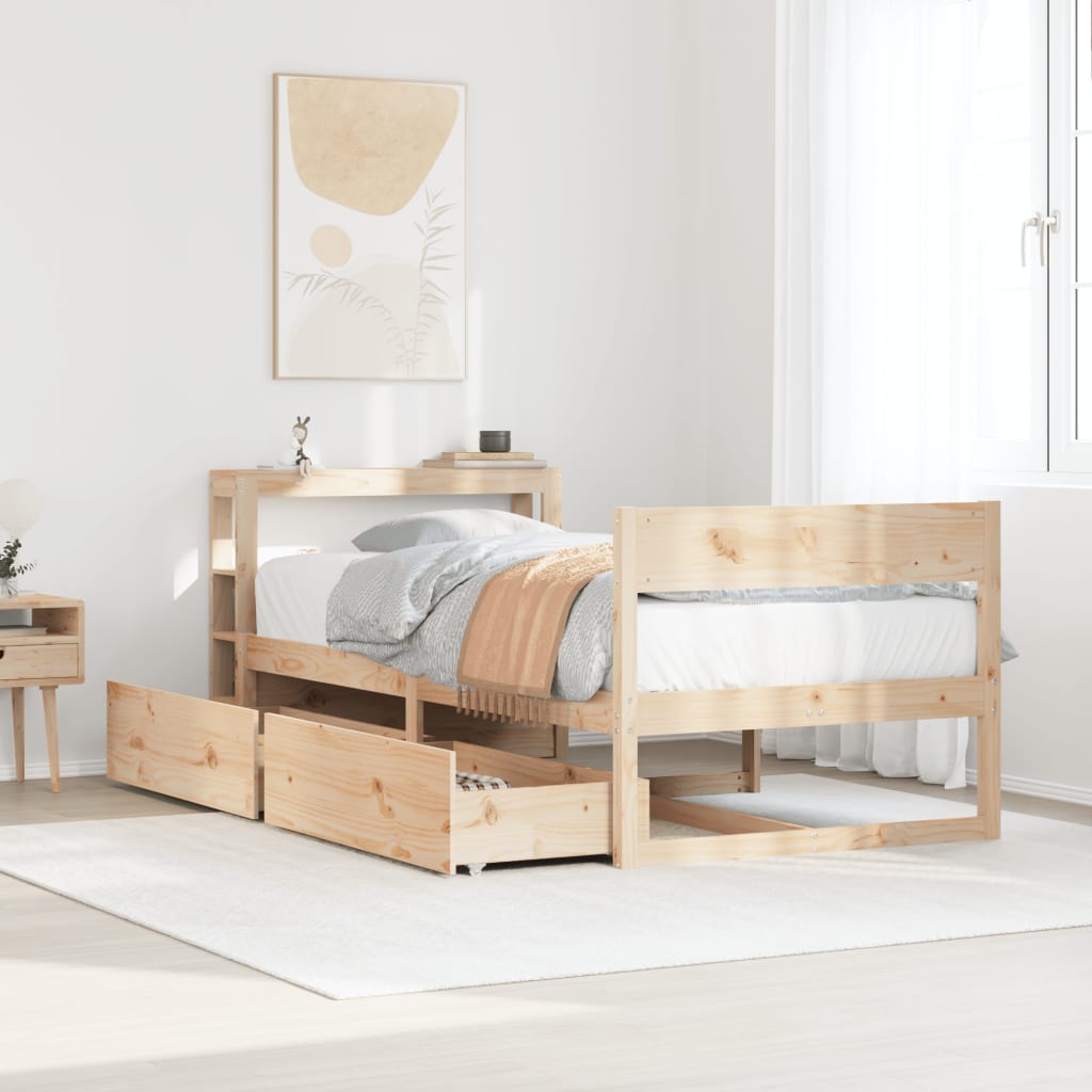 Bed Frame Without Mattress Solid Wood Pine