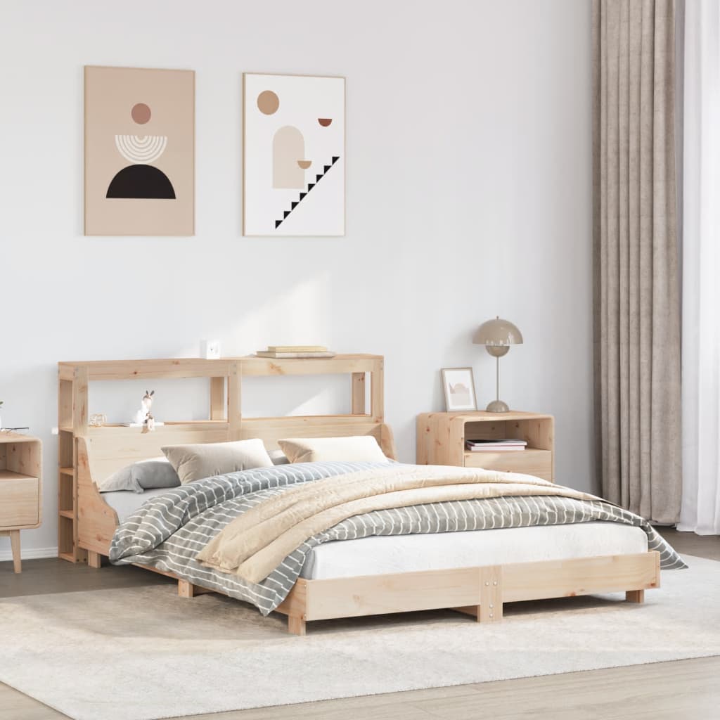 Bed Frame Without Mattress Solid Wood Pine