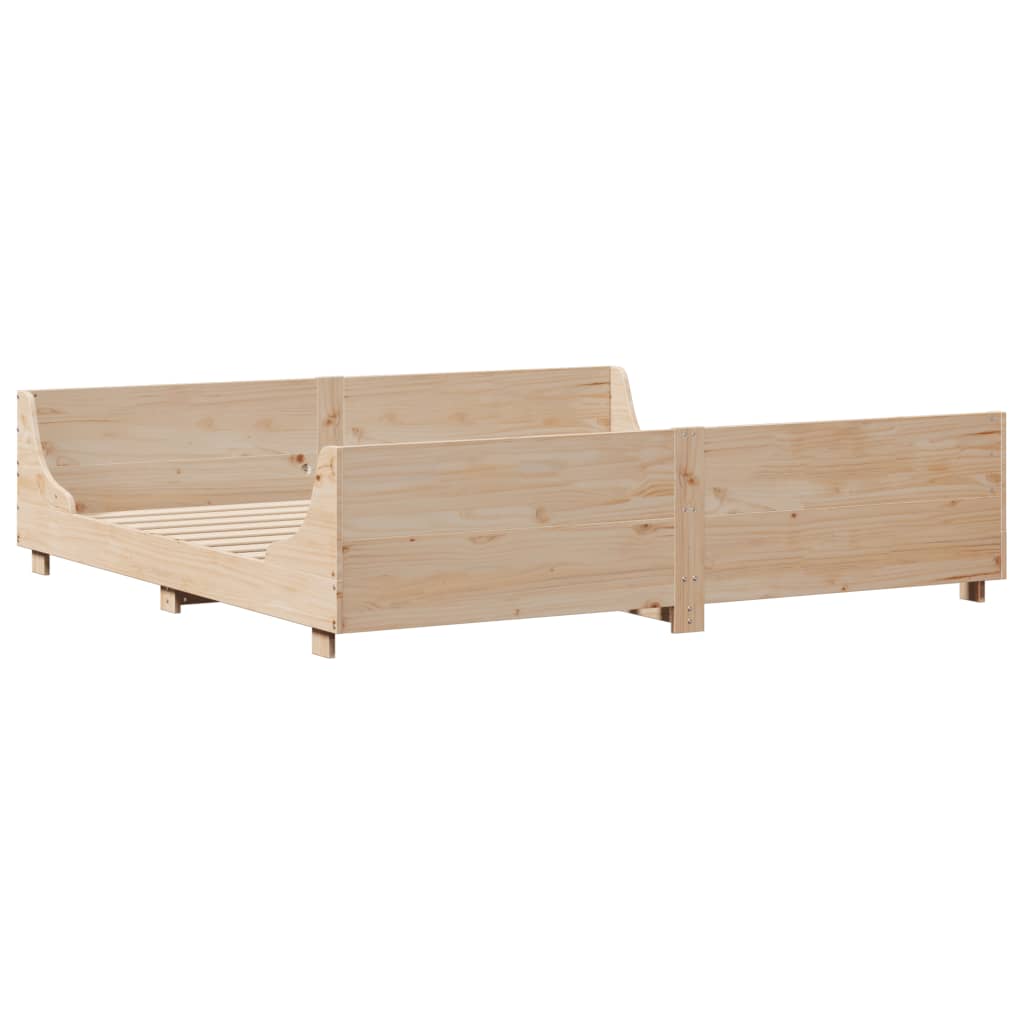 Bed Frame Without Mattress Super King Solid Wood Pine