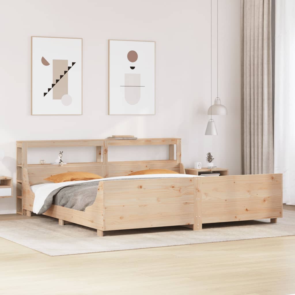 Bed Frame Without Mattress Super King Solid Wood Pine