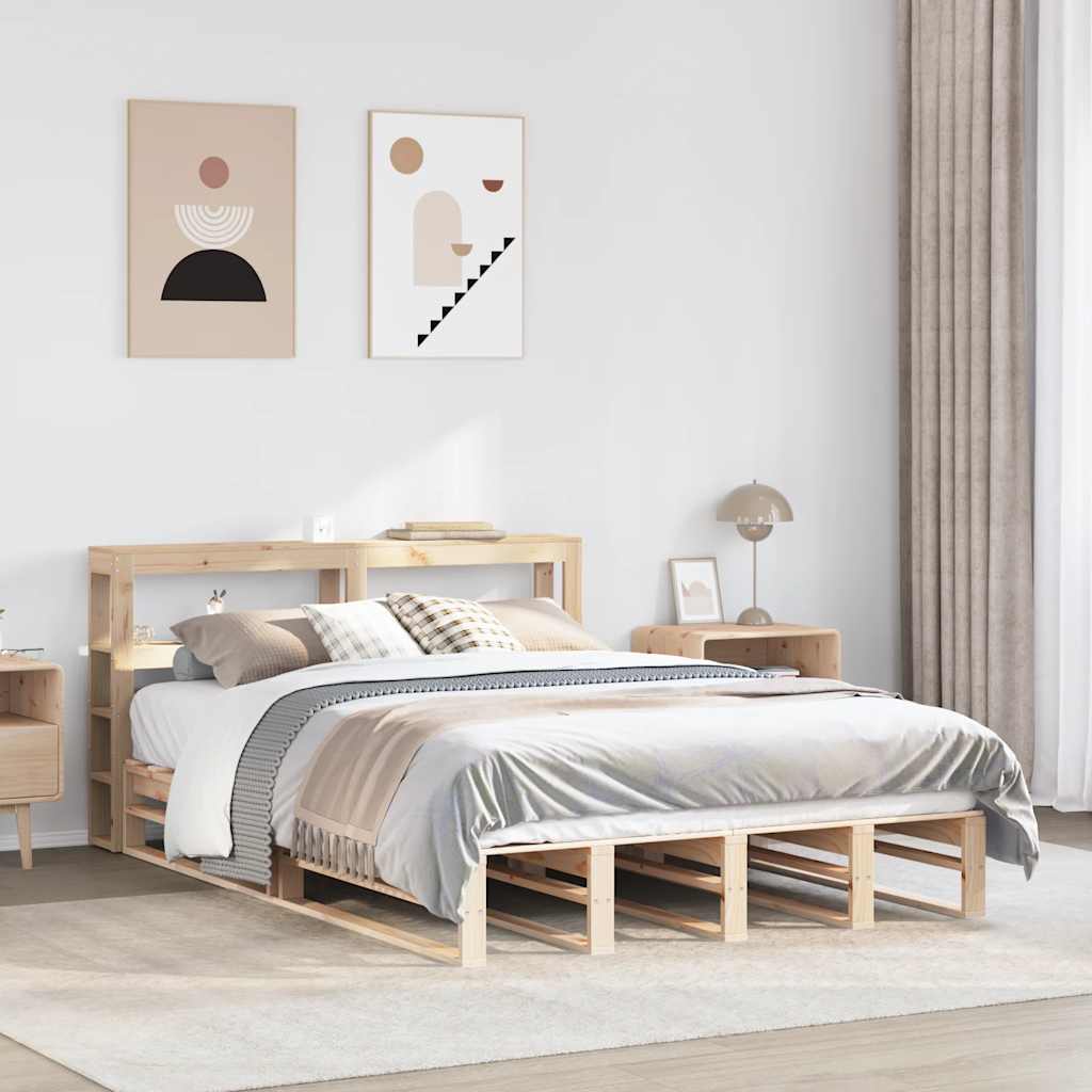 Bed Frame Without Mattress Solid Wood Pine