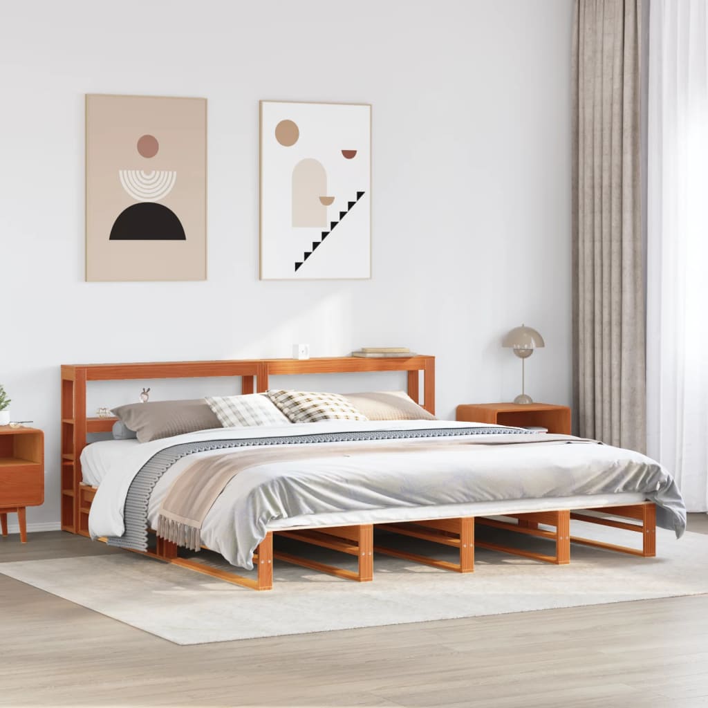 Bed Frame Without Mattress Solid Wood Pine