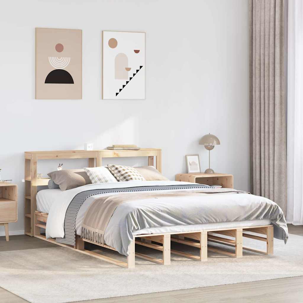 Bed Frame Without Mattress Solid Wood Pine
