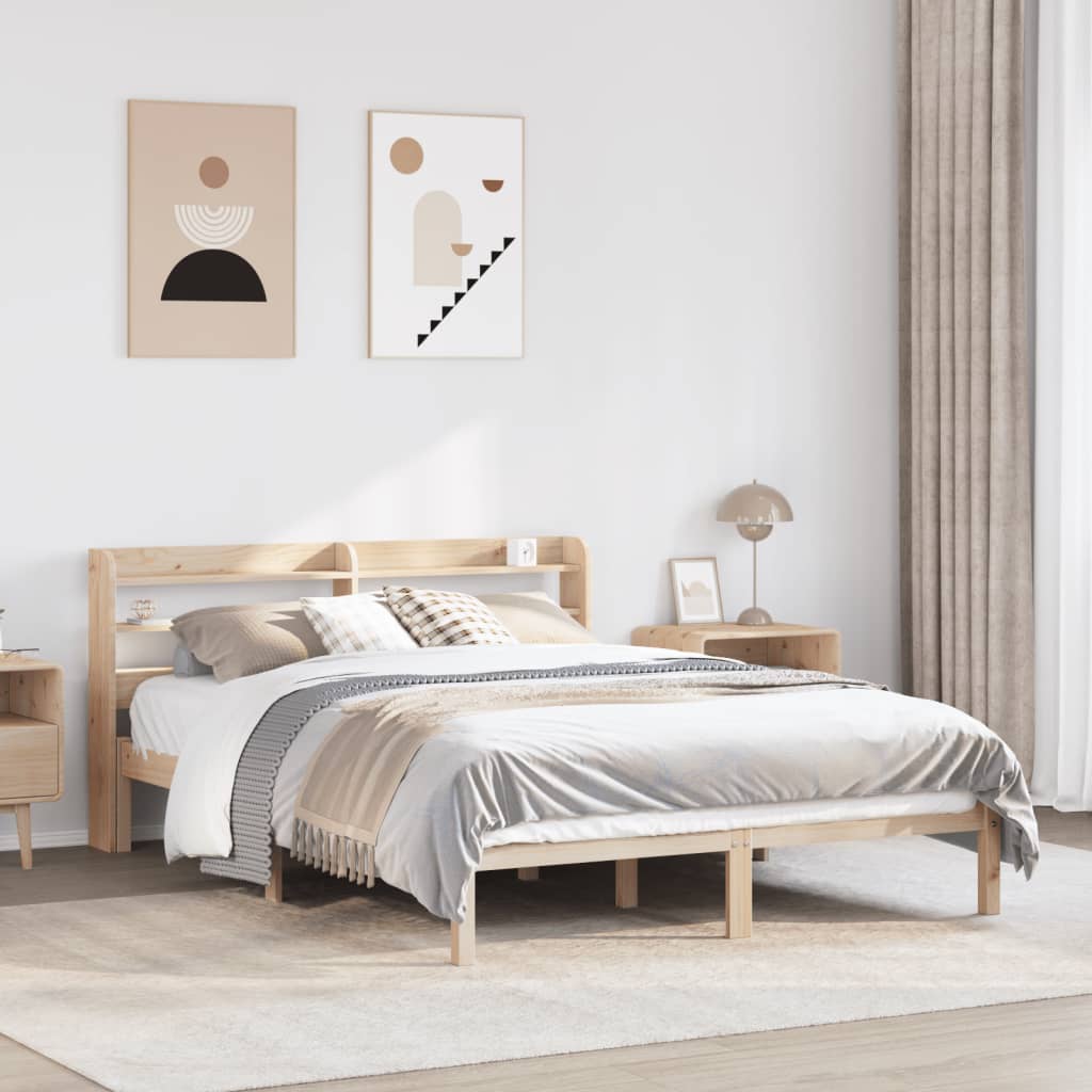 Bed Frame Without Mattress Solid Wood Pine