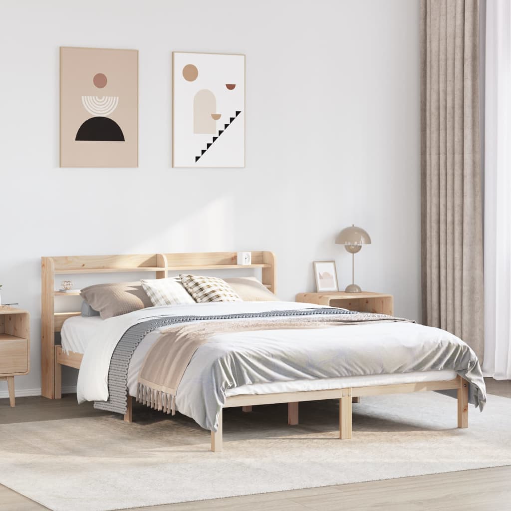 Bed Frame Without Mattress Solid Wood Pine