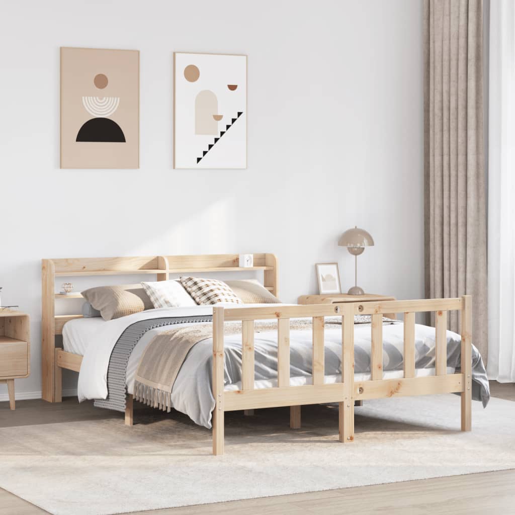 Bed Frame Without Mattress Small Double Solid Wood Pine