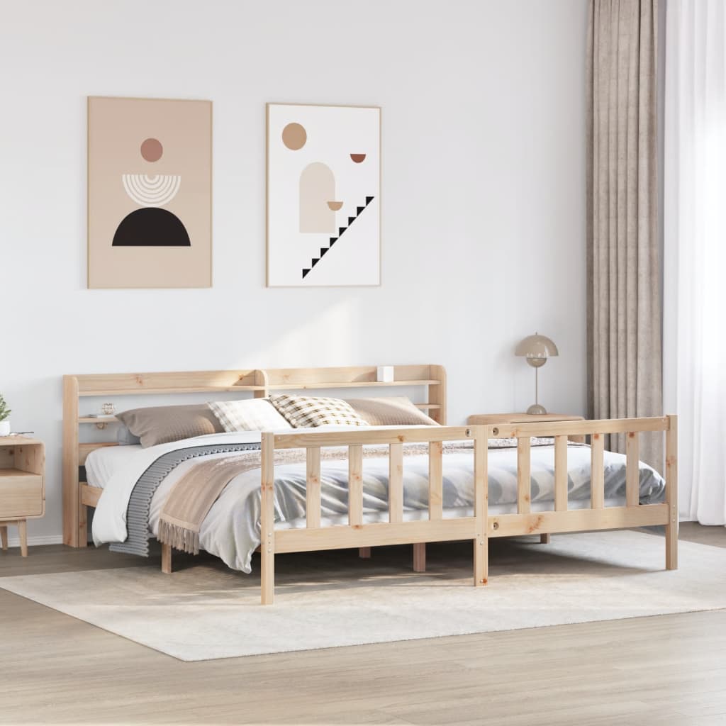 Bed Frame Without Mattress Small Double Solid Wood Pine