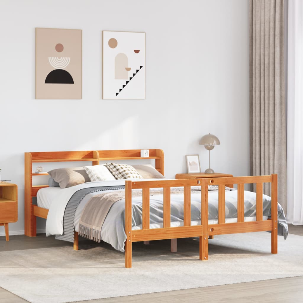 Bed Frame Without Mattress Small Double Solid Wood Pine