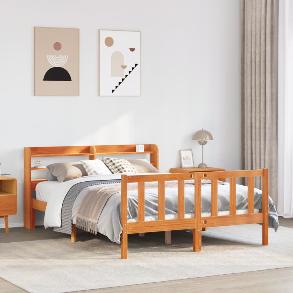 Bed Frame Without Mattress Small Double Solid Wood Pine