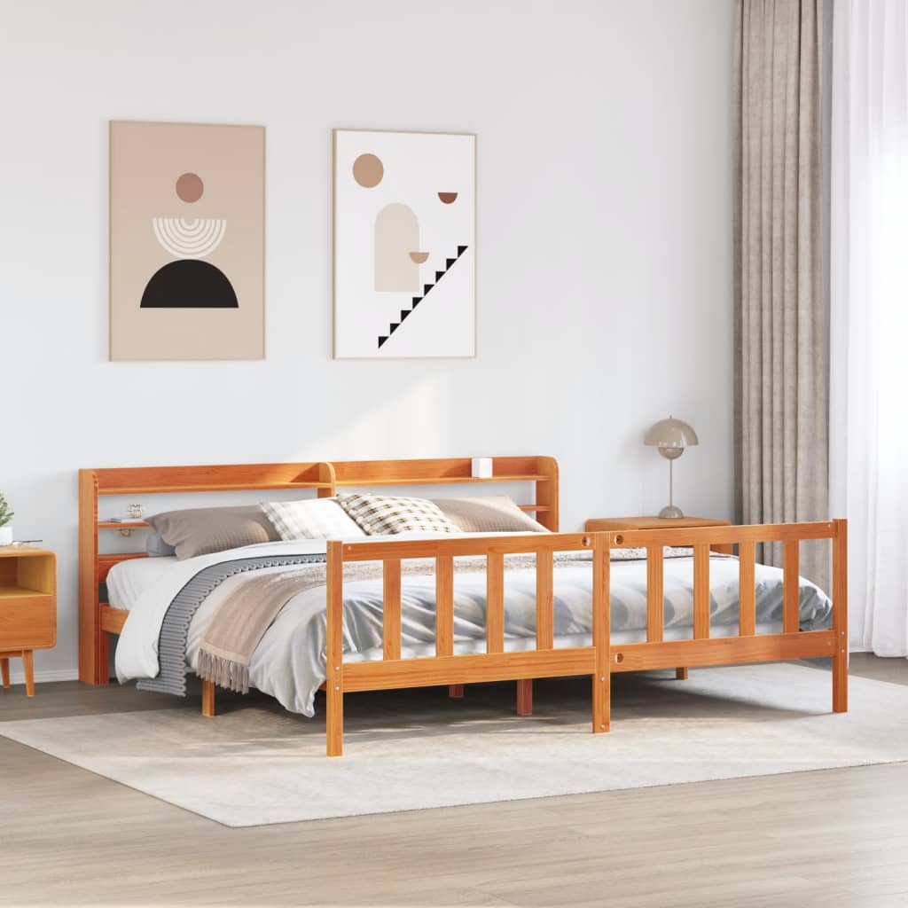 Bed Frame Without Mattress Small Double Solid Wood Pine
