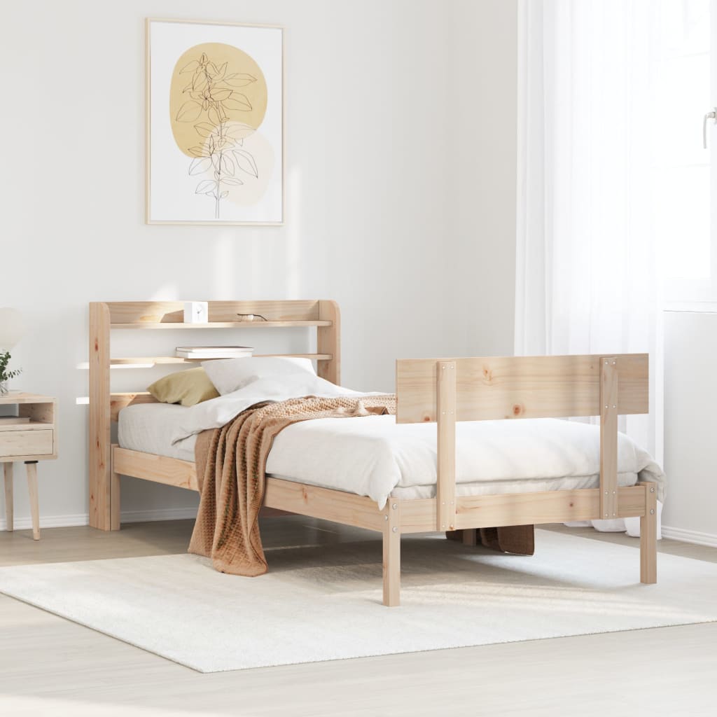 Bed Frame Without Mattress Single Solid Wood Pine