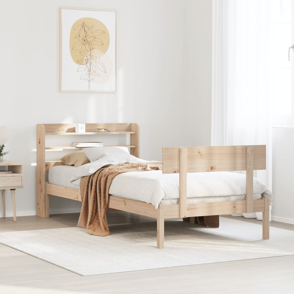 Bed Frame Without Mattress Single Solid Wood Pine