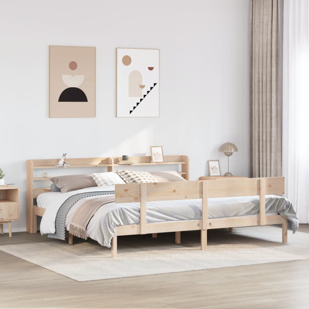 Bed Frame Without Mattress Single Solid Wood Pine