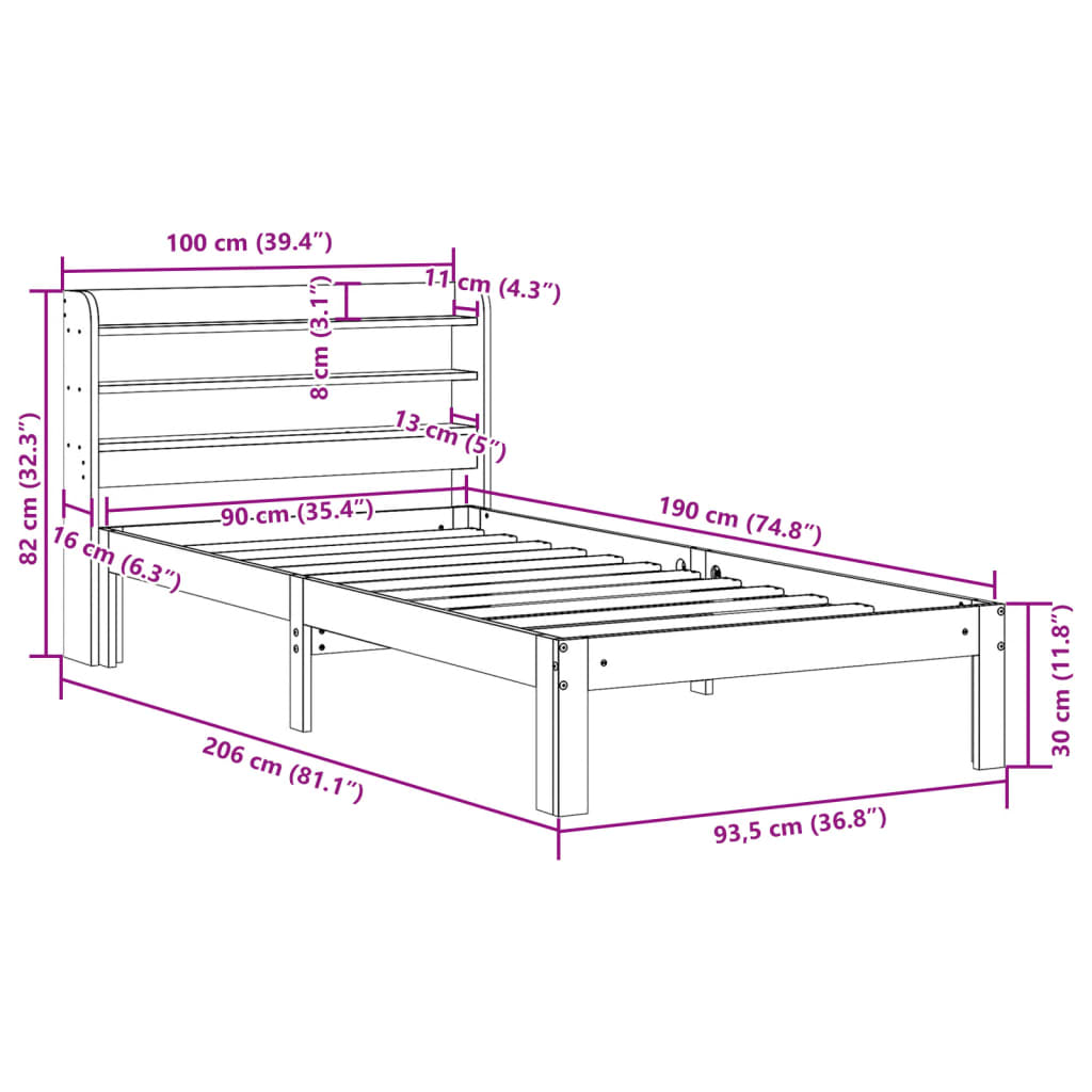 Bed Frame With Headboard Without Mattress Single