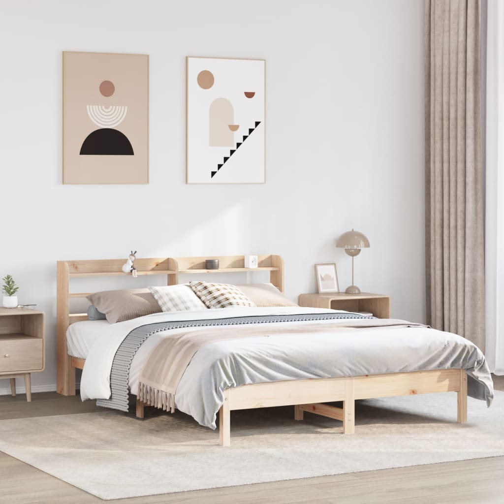 Bed Frame Without Mattress Solid Wood Pine