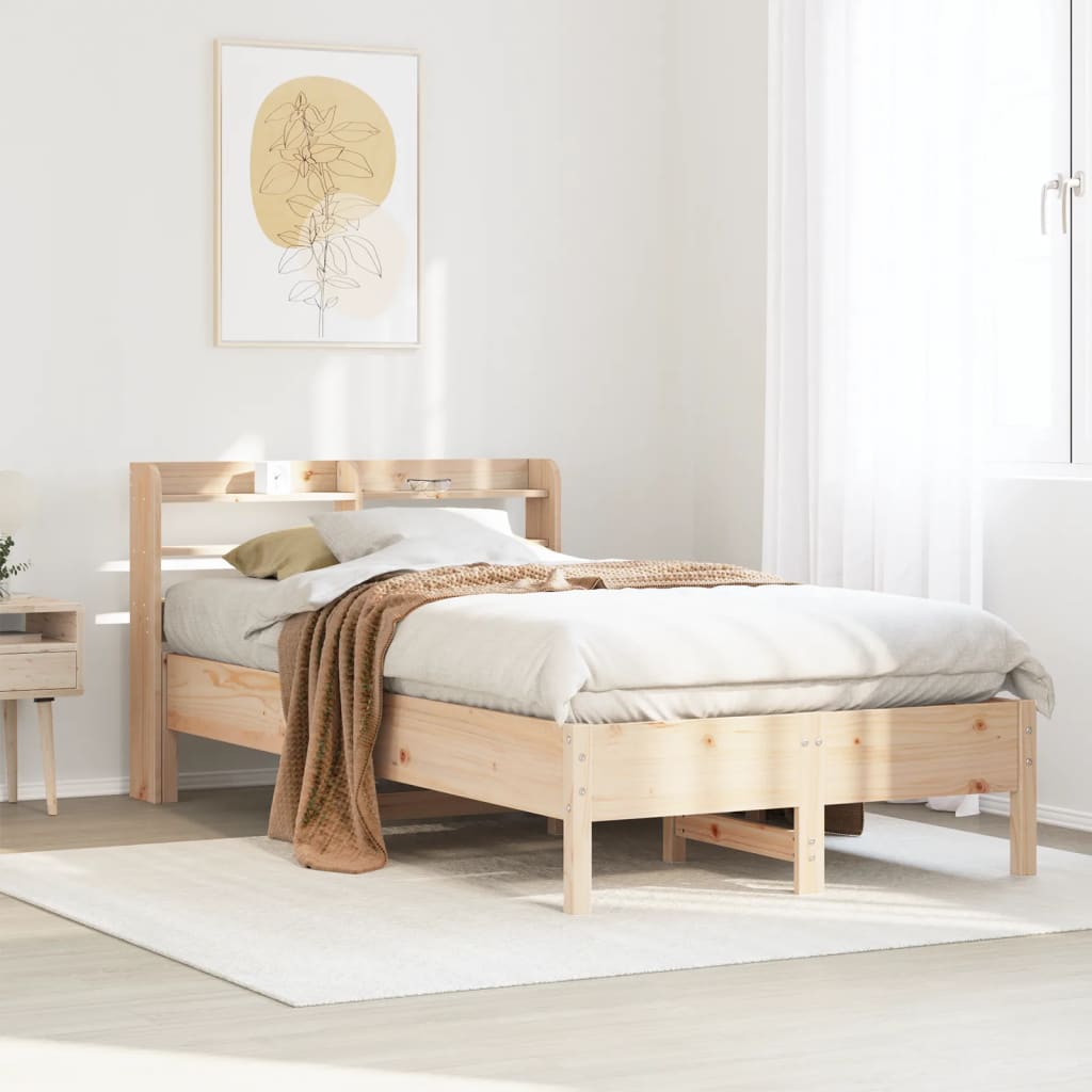Bed Frame Without Mattress Solid Wood Pine