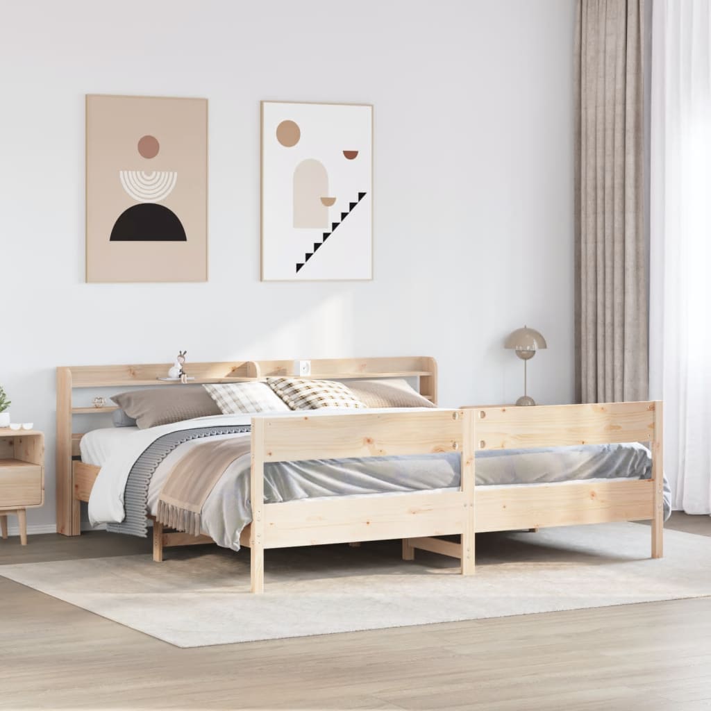 Bed Frame Without Mattress Solid Wood Pine