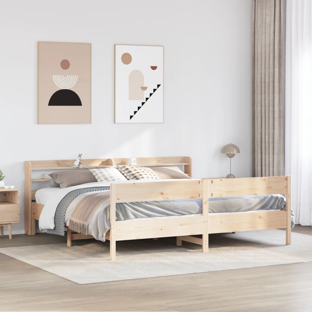 Bed Frame Without Mattress Solid Wood Pine