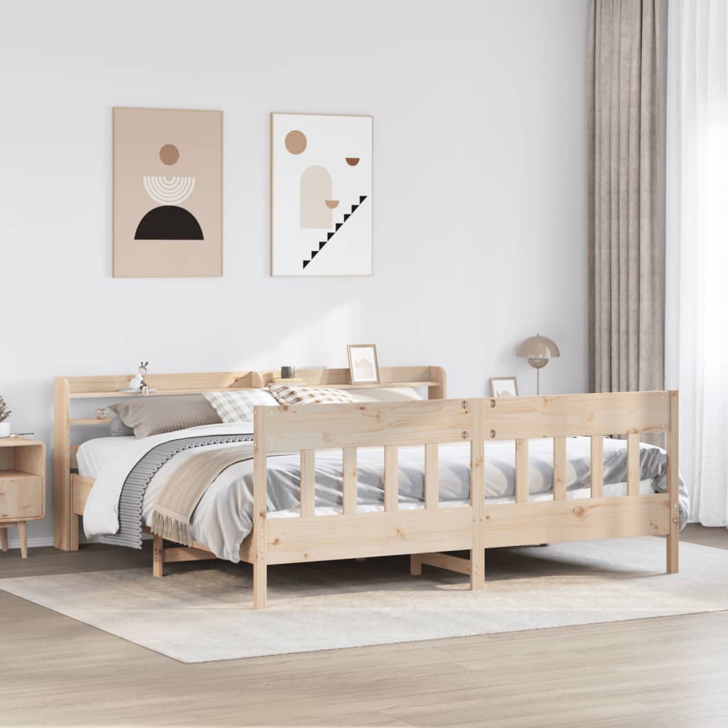 Bed Frame Without Mattress Solid Wood Pine