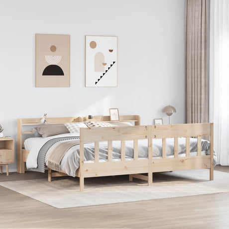 Bed Frame Without Mattress Solid Wood Pine