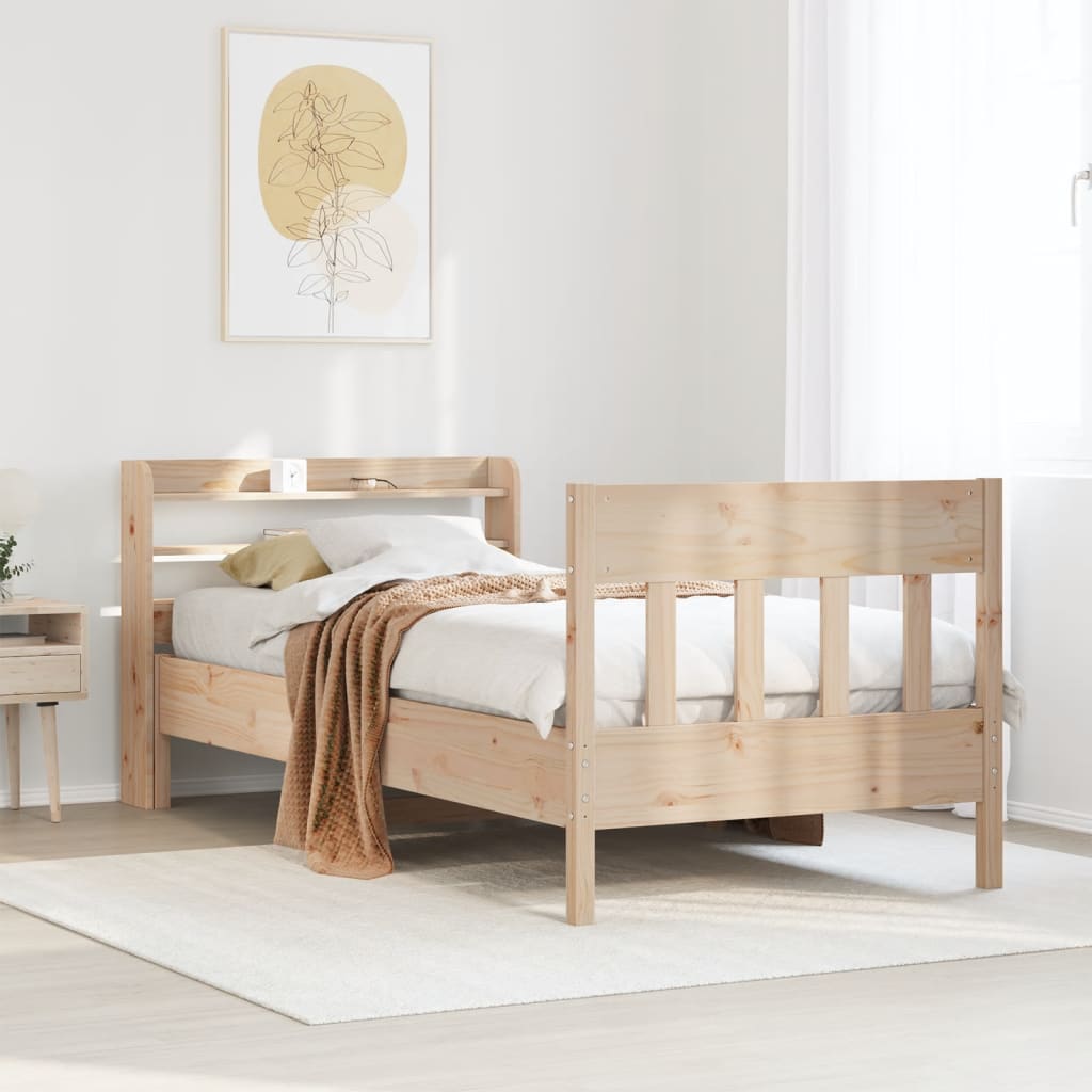 Bed Frame Without Mattress Solid Wood Pine