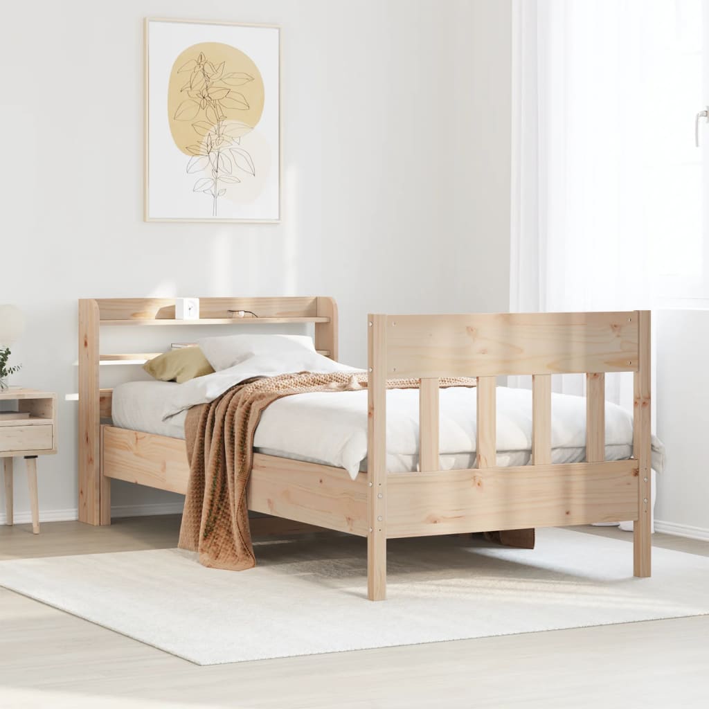 Bed Frame Without Mattress Solid Wood Pine