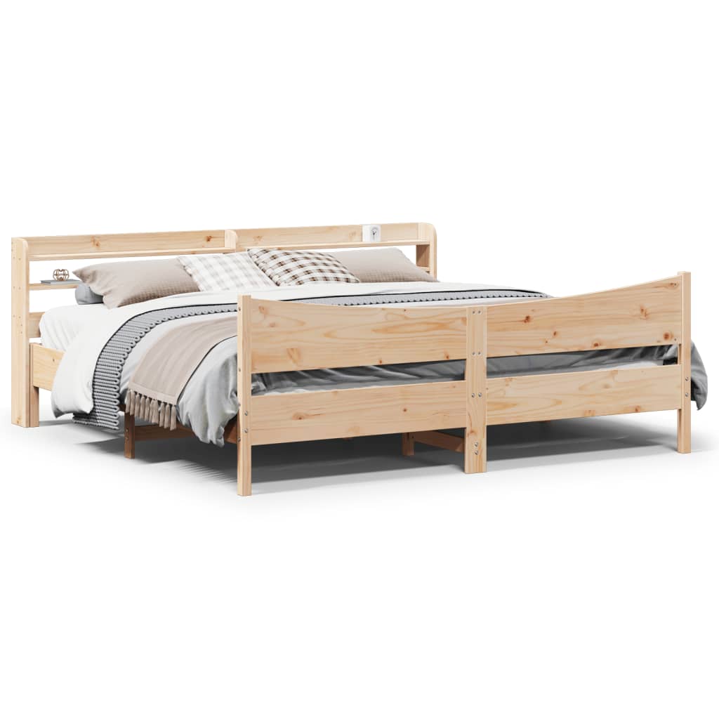 Bed Frame With Headboard Super King Solid Wood Pine