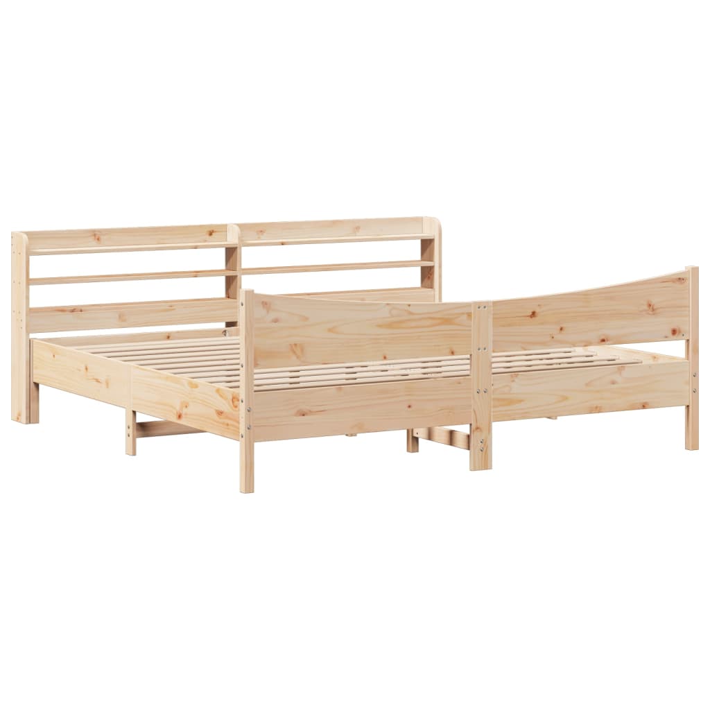 Bed Frame With Headboard Super King Solid Wood Pine