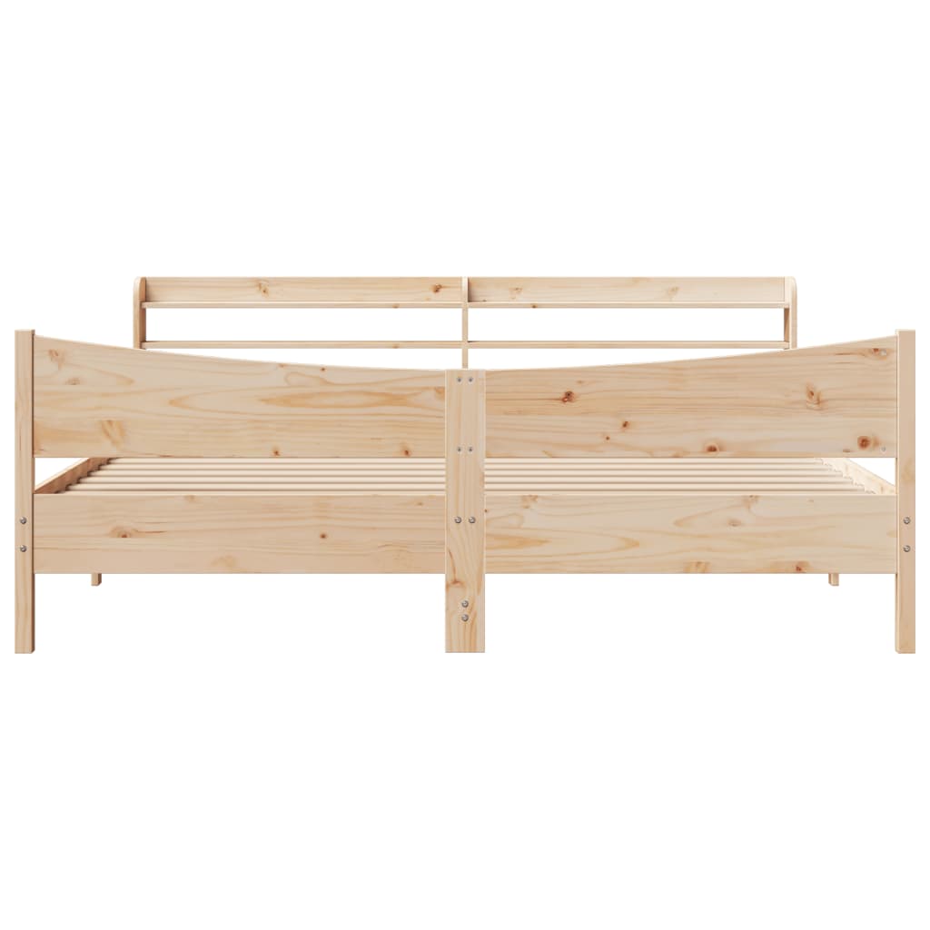 Bed Frame With Headboard Super King Solid Wood Pine