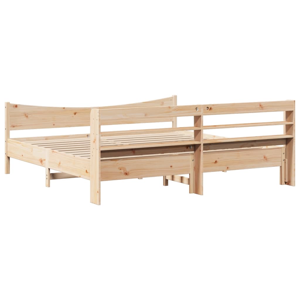 Bed Frame With Headboard Super King Solid Wood Pine