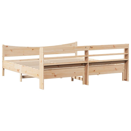 Bed Frame With Headboard Super King Solid Wood Pine