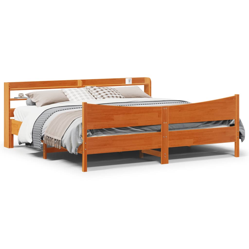 Bed Frame With Headboard Super King Solid Wood Pine
