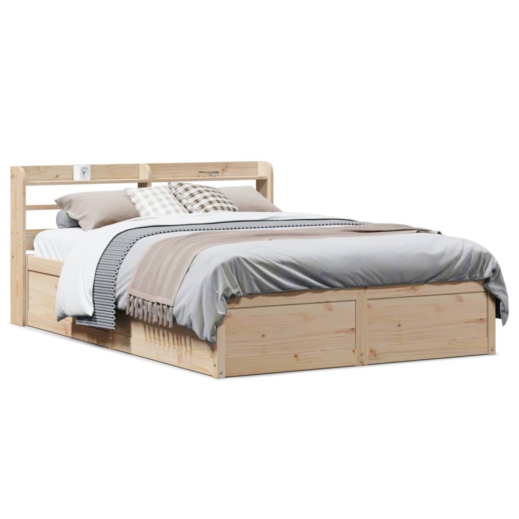 Bed Frame With Headboard Super King Solid Wood Pine